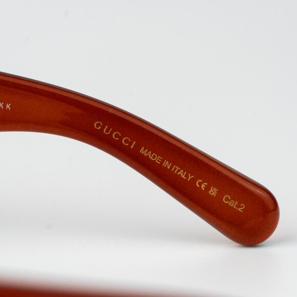 Gucci Women Sunglasses Transparent Burgundy Square GG1402S 003 NEW AUTHENTIC - Picture 9 of 13